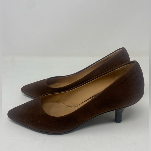 Salvatore Ferragamo Pumps Heel Brown Suede Sz 5 - Picture 2 of 16